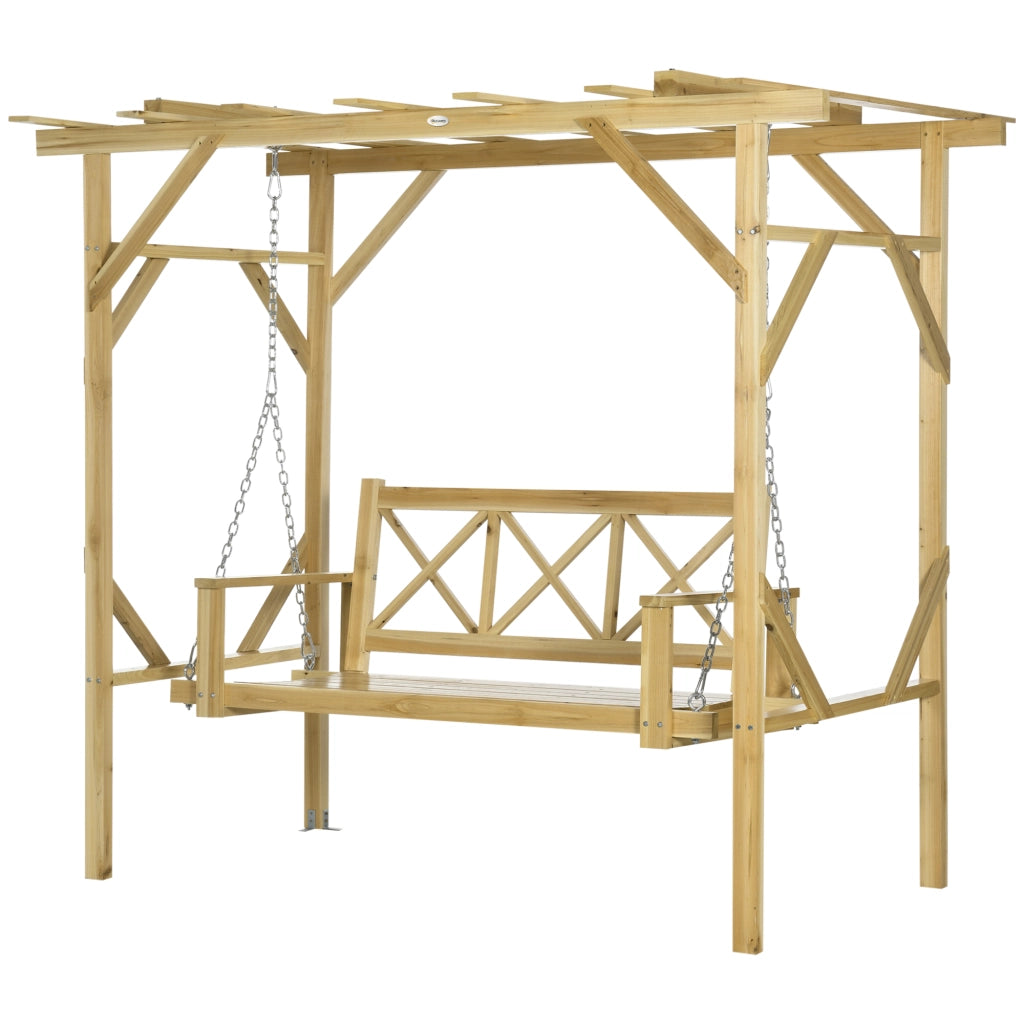 Panchina a dondolo con pergola ¨C zephmum ¨C 221x140x196 cm