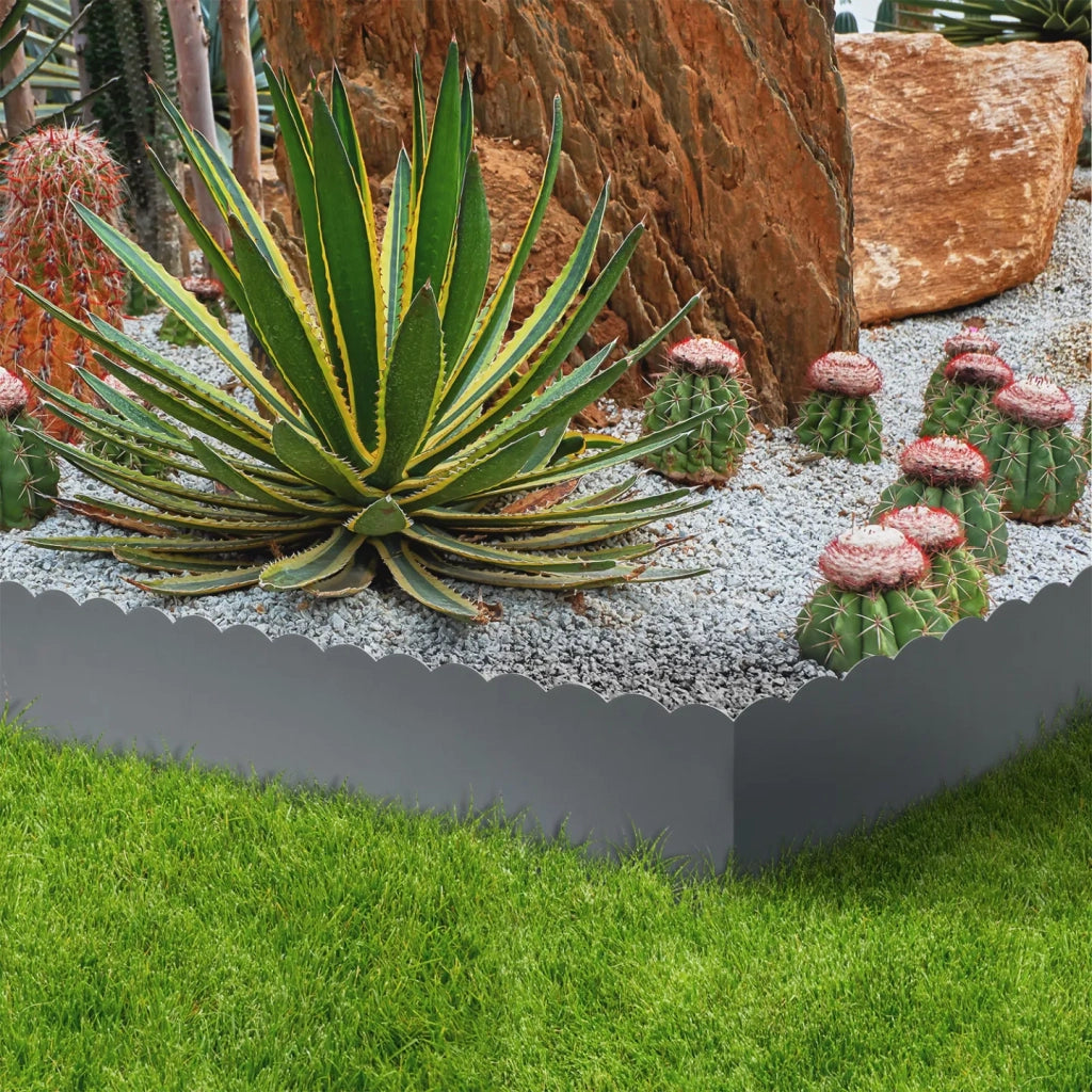 IDMarket - Bordature per prato 5 mt grigio antracite flessible altezza 18 cm x 5 pz