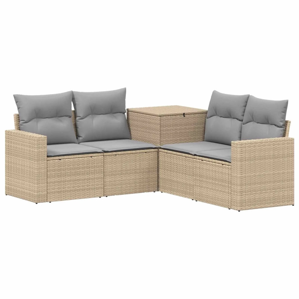 Set di divani 5 pz Beige e Grigio Chiaro 3447863