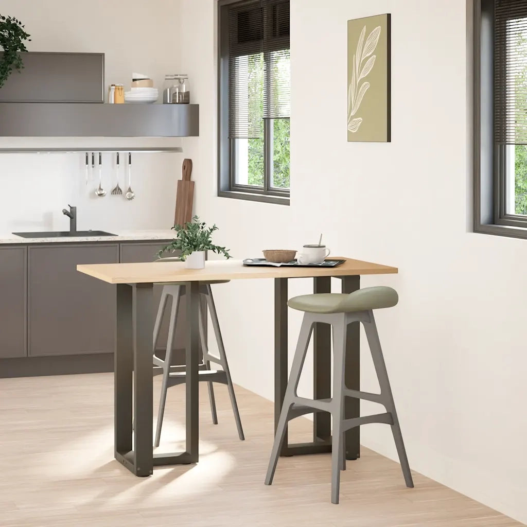Gambe per tavolo da bar a forma di T 2 pz | Piede del tavolo nere 40x35x(90-91) cm in acciaio