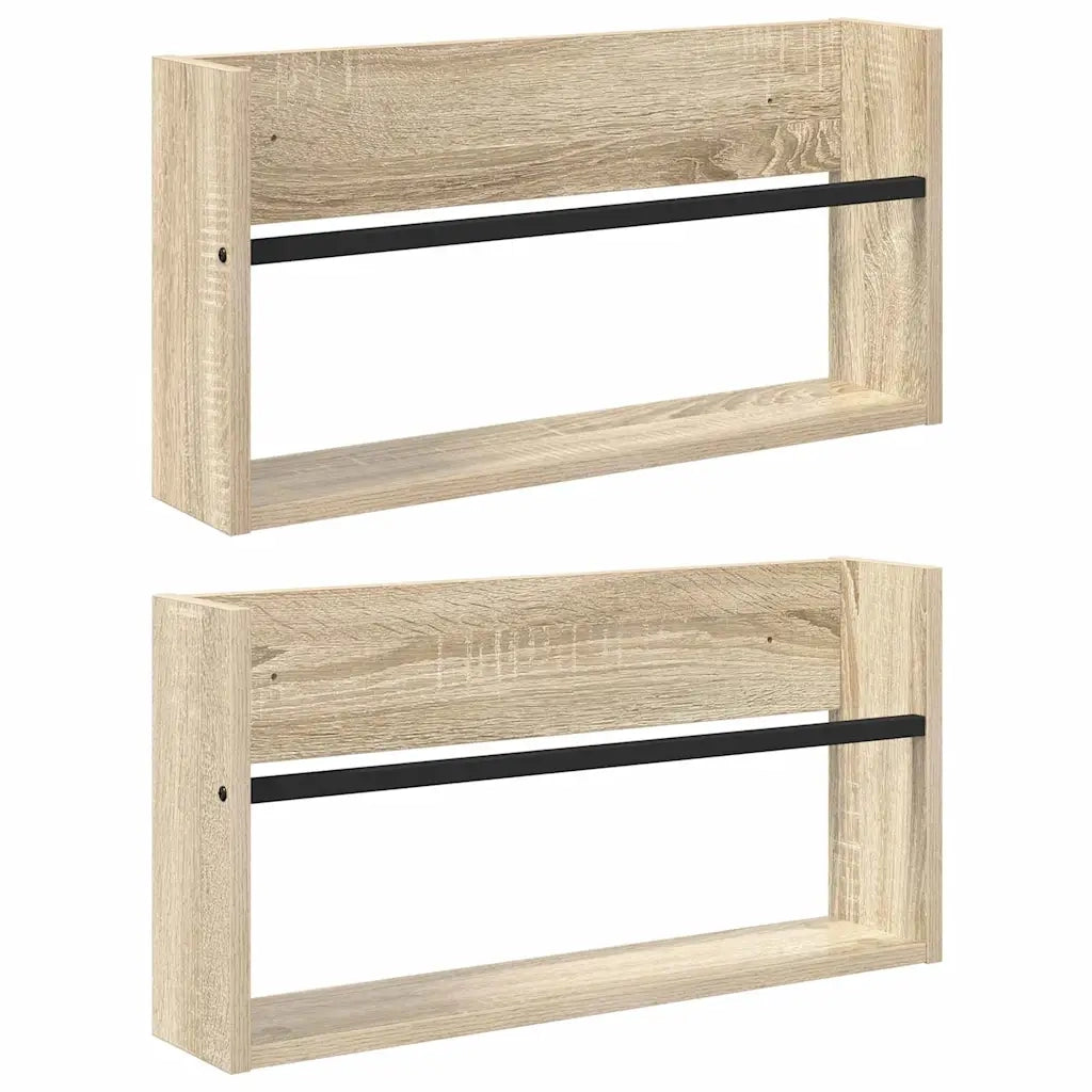 Scaffale per riviste 2 pcs Rovere Sonoma 60 x 12 x 30 cm 890795