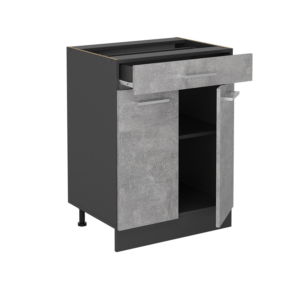 Vicco Mobiletto base per cucina Calcestruzzo 60 cm , PL Rovere