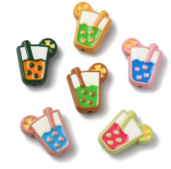 Acrylico Kralen da 12 pezzi - Kralen per Tè al Bubblino - Kralen a mano - Creare Gioielli - Collana/Bracciale - 26 mm x 22 mm x 9 mm