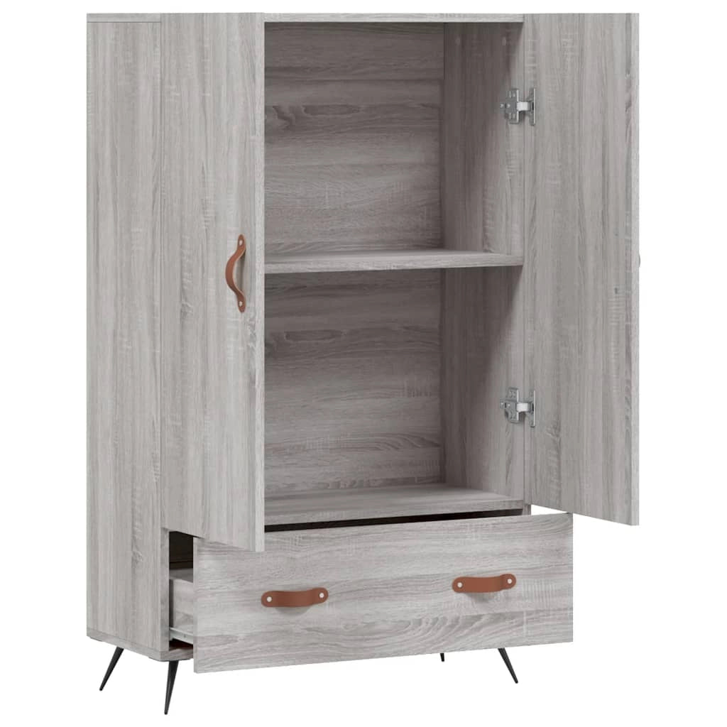Buffet credenza cassettiera armadio mobile contenitore organizer cucina soggiorno salotto rovere Sonoma alto 69,5 x 31 x 115 cm legno ingegnerizzato grigio 02_0035400