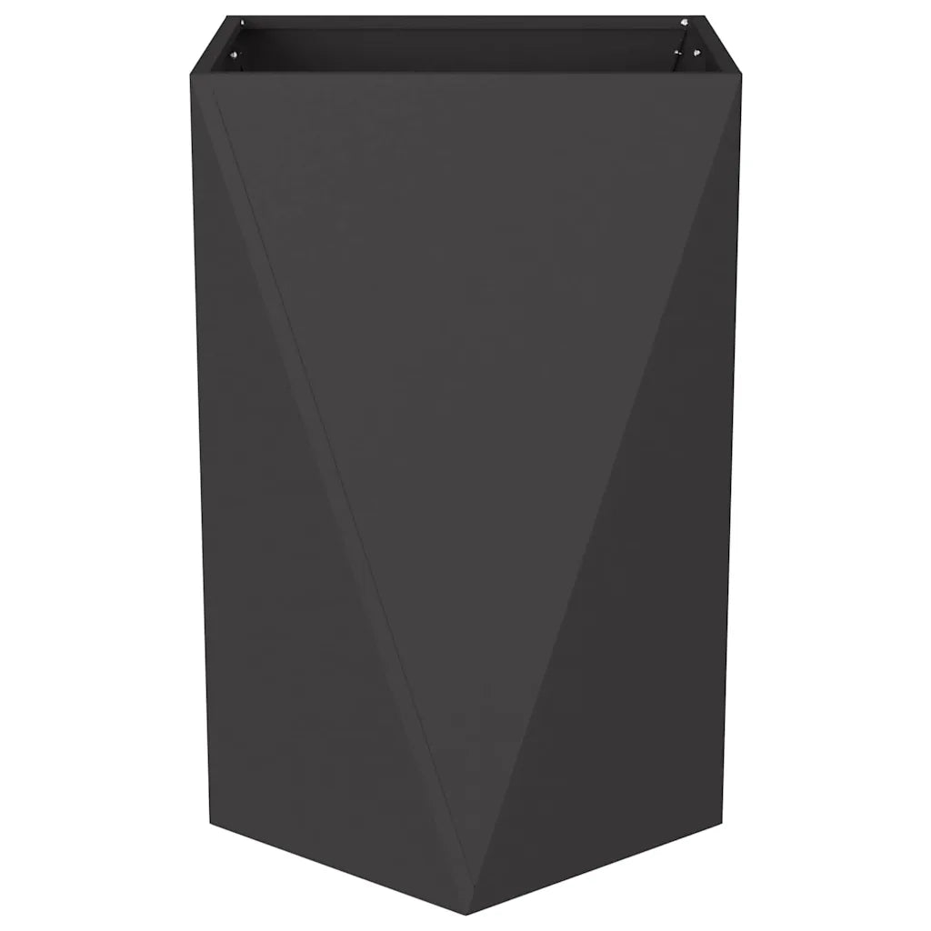 Fioriera 2 pcs Nero 50 x 50 x 75 cm Acciaio