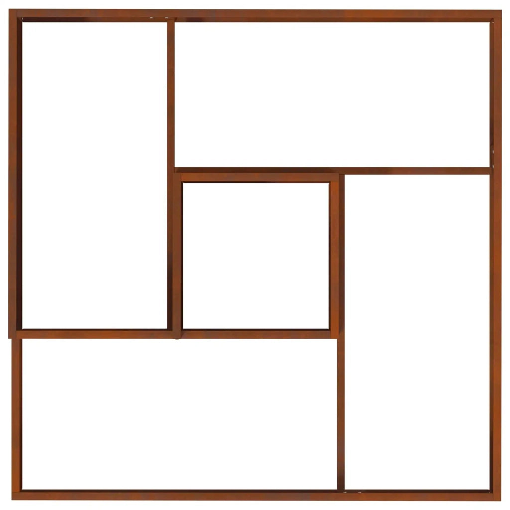 Vaso da giardino-Fioriera Esterno-Contenitore per Piante Marrone 100 x 100 x 50 cm Acciaio CorTen