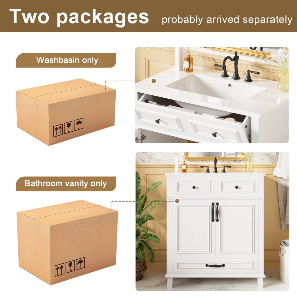 Mobiletto con lavabo in ceramica integrato con armadietto e 9 scomparti MDF bianco 77 × 46 × 86 cm