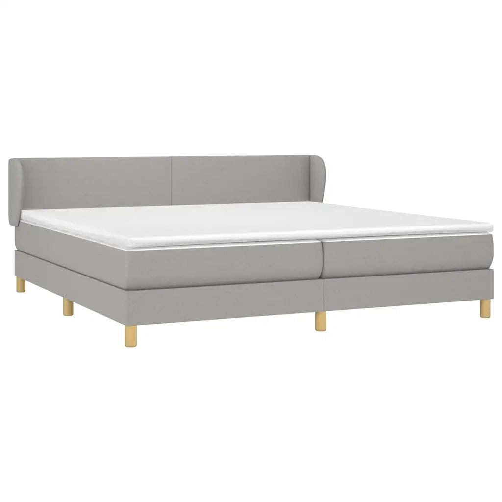 Giroletto a Molle con Materasso Grigio Chiaro 200x200cm Tessuto 3126669