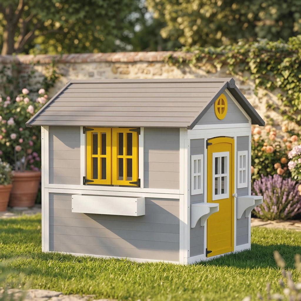 Casetta Giardino Bambini in Legno ¨C zephmum ¨C Grigio 120x120x120