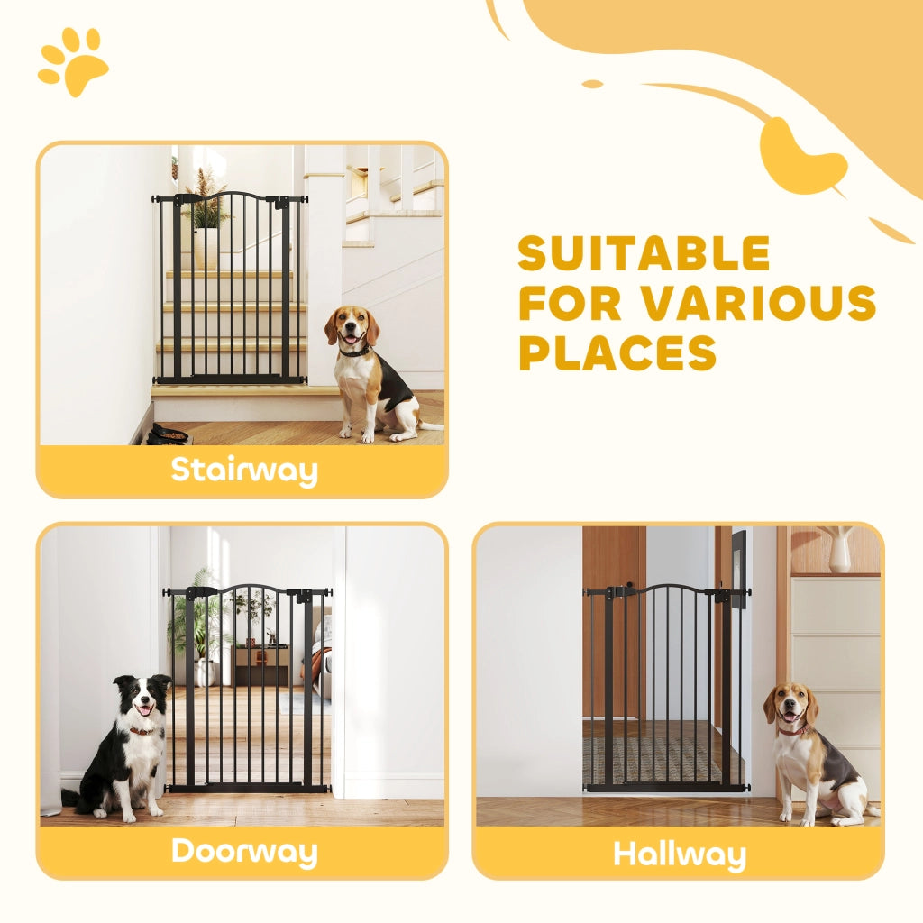 Cancello di Sicurezza Estensibile per Cani ¨C Xylo ¨C 74-80 cm Nero Chiusura Automatica