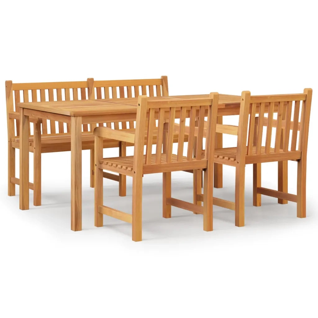 Set da Pranzo per Giardino 4 pz in Legno Massello di Teak cod mxl 36925