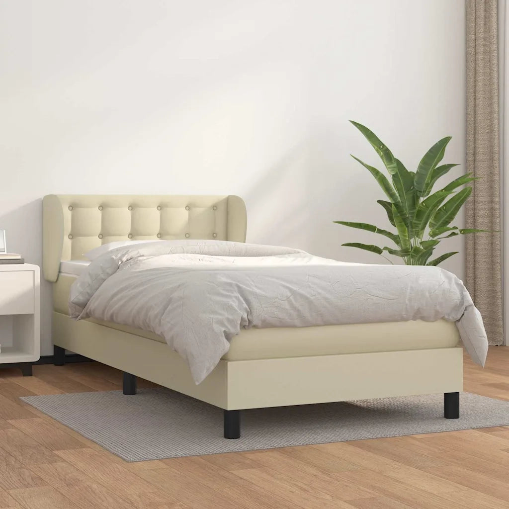 Giroletto a Molle con Materasso Crema 90x190 cm in Similpelle 3127285