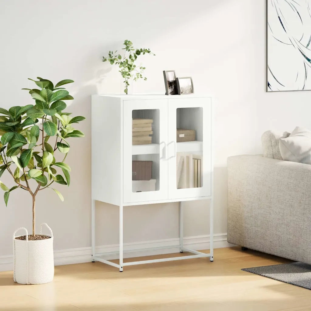 Credenza Bianca 68x39x107 cm in Acciaio 853379