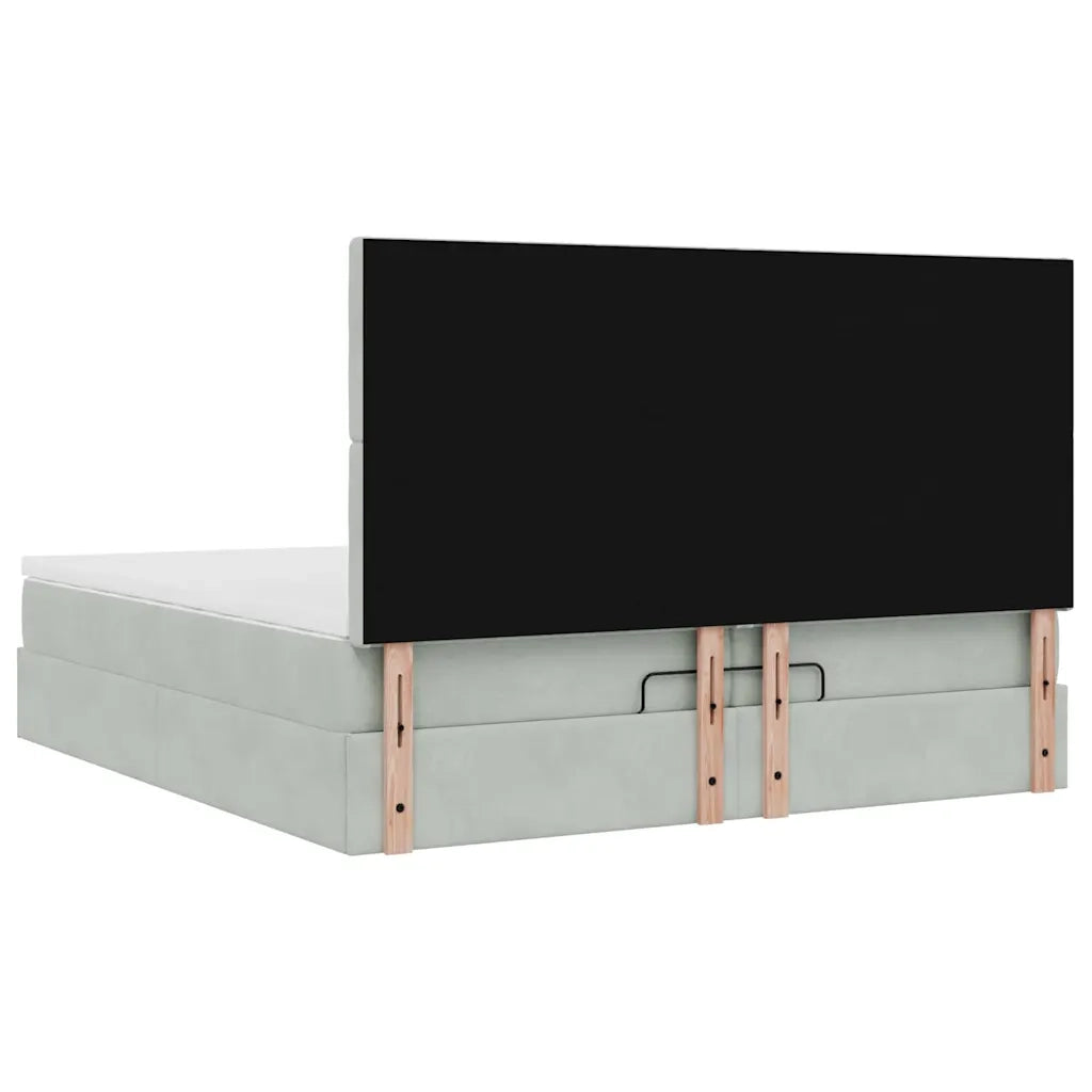 Struttura Letto Pouf con Materassi 200x200 cm Velluto 3313637