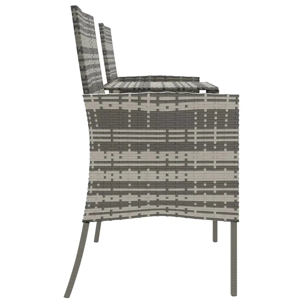 Divano da Giardino 2 Posti con Tavolino in Polyrattan Antracite 317624