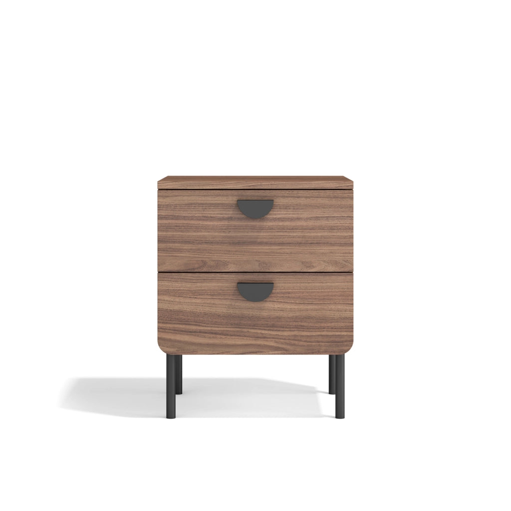 Comodino Herdasa 2 cassetti noce 55×40×34