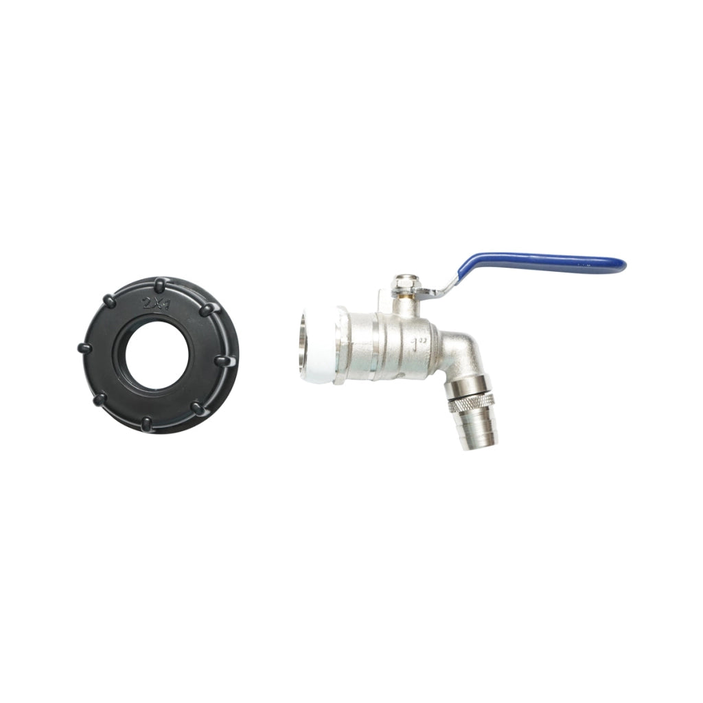 Rubinetto di scarico 1 pollice in ottone per serbatoio IBC con filettatura interna da 60 mm