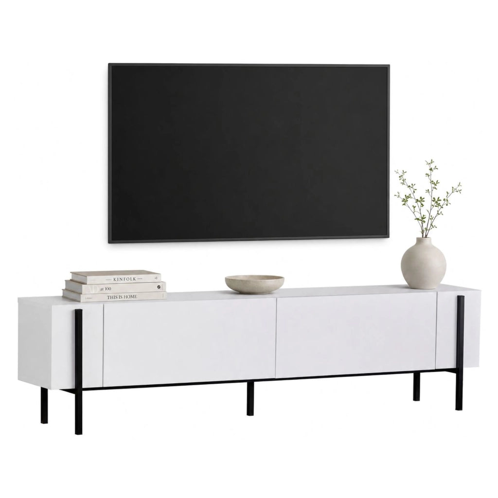 Noga, Mobile Porta tv 2 Ante, 180x30x45h cm Bianco