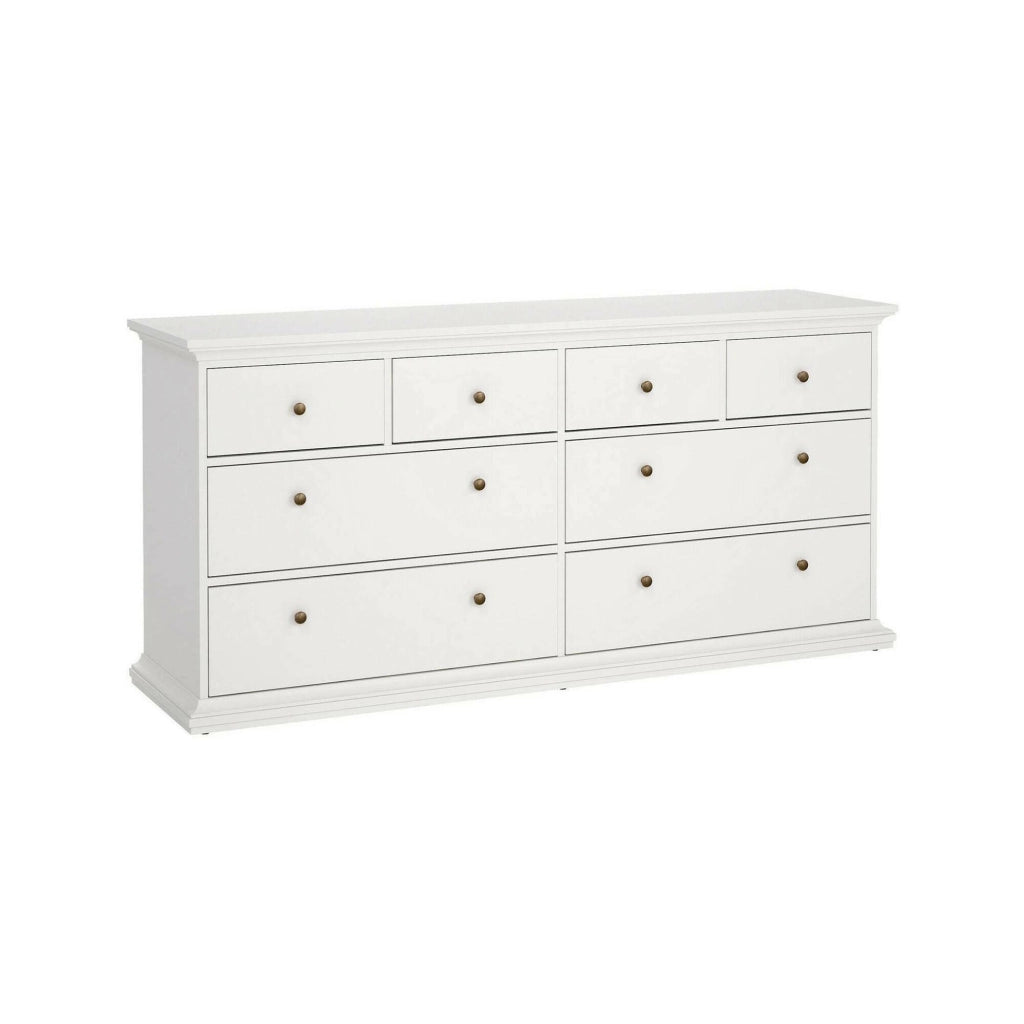 Cassettiera Asiagela, Settimino multiuso, Comò camera da letto, Mobile con cassetti, 183x49 h87 cm, Bianco