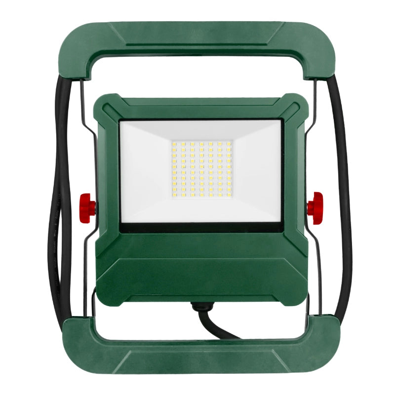 Faro LED 50W con presa 230V verde orientabile IP54