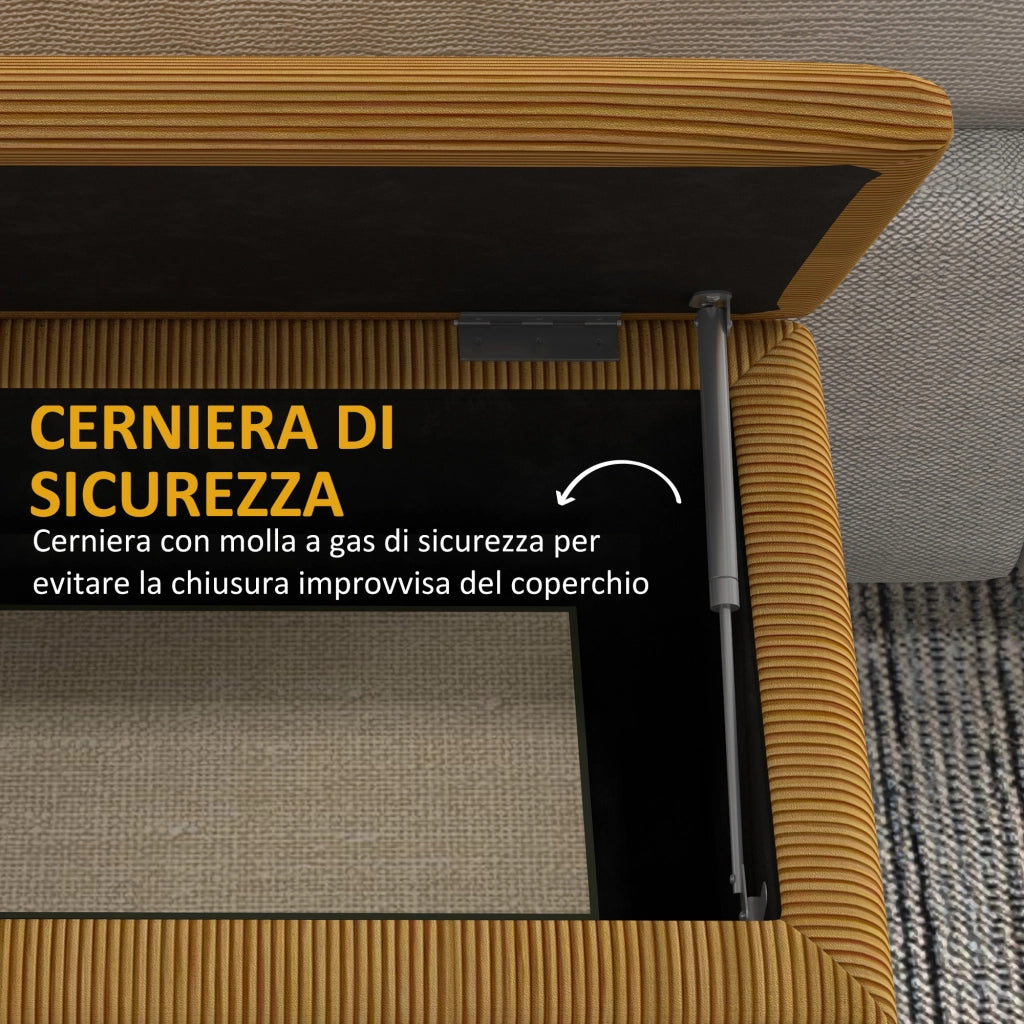 EasyComfort Panca Fondoletto in Poliestere e Legno per Camera da Letto e Ingresso, 95x38x45 cm, Arancione