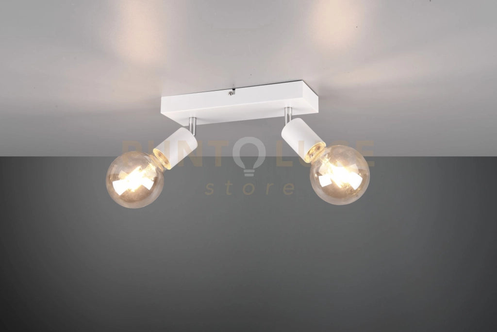 VANNES BARRA 2 SPOTS ORIENTABILI BIANCA L. 26CM ATTACCO E27