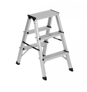 Sgabello in alluminio tre gradini doppia salita, antiscivolo 60x41x66h cm Fredi Revete
