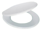 Sedile WC Universale in MDF Bianco Soft Close Sganciabile con Distanza Fori Regolabile 103–210 mm