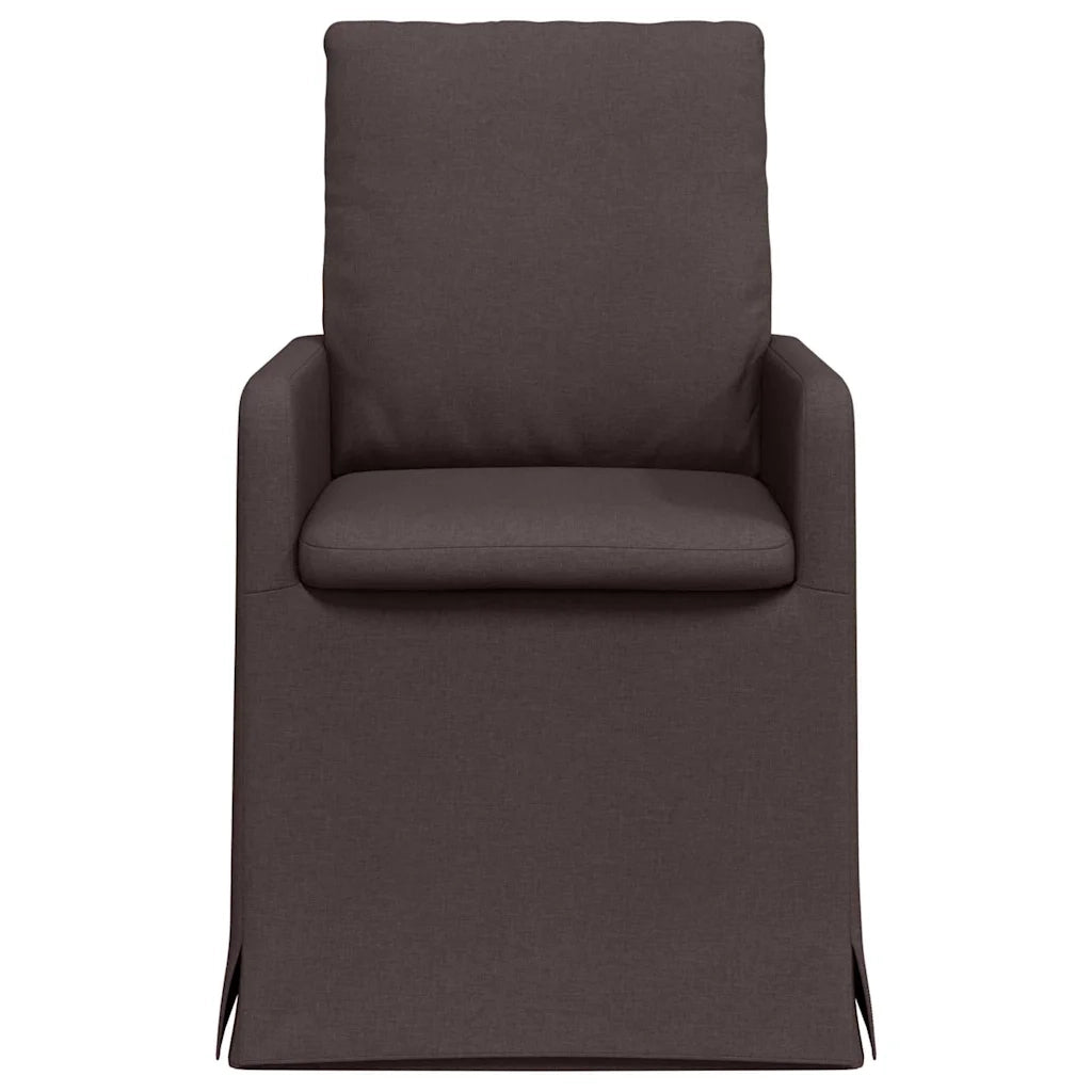 Sedie da pranzo 2 pcs Marrone scuro 57 x 67 x 98 cm Tessuto