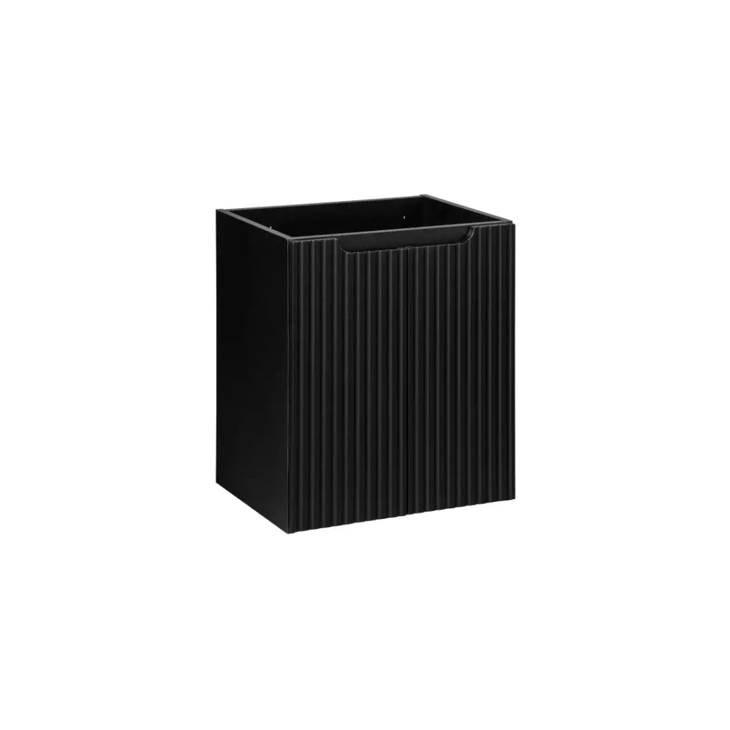 Mobile sottolavabo da bagno VANO – 2 porte – Nero opaco – L50 × P39 × H57 cm – Da appendere