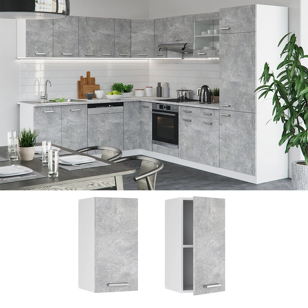 Pensile da cucina R-Line Calcestruzzo/Bianco 30 cm Vicco