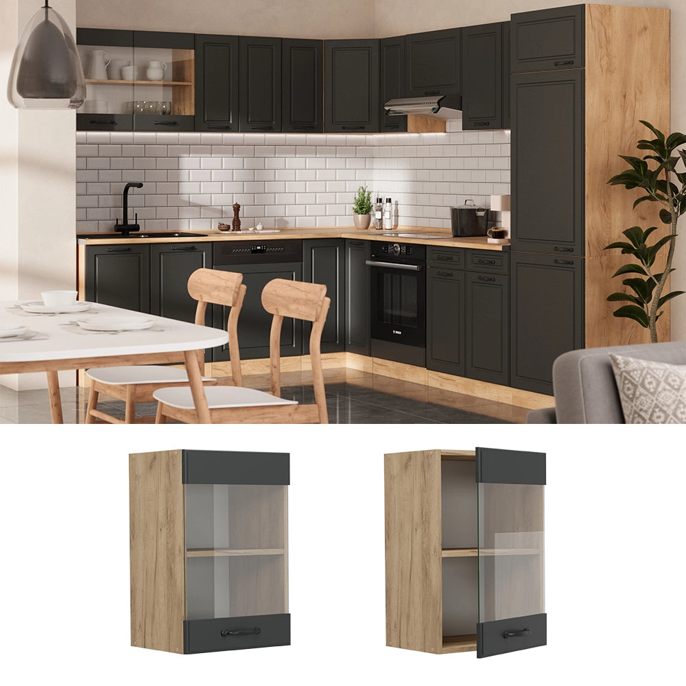 Vicco Mobile da cucina in vetro Antracite casa di campagna 40 cm
