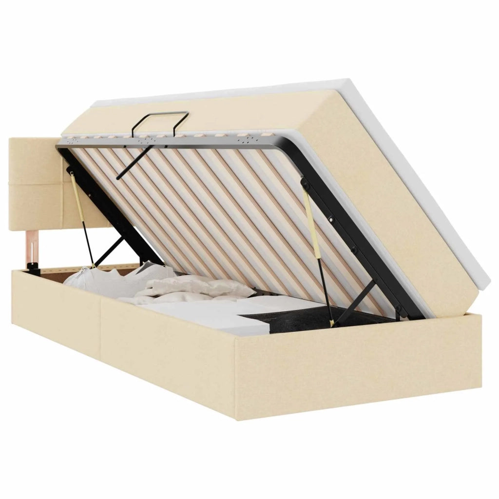 Letto con contenitore e materasso Crema 100 x 200 cm 3370492