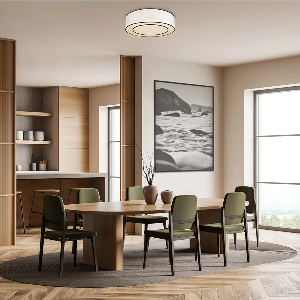 Maytoni Plafoniera Moderna Bergamo 3 luci E27 bianco nero metallo tessuto