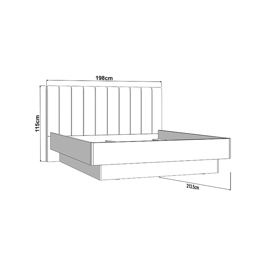 Letto Matrimoniale Byron, Letto Matrimoniale Dimensione Materasso 180x200 cm, Bianco