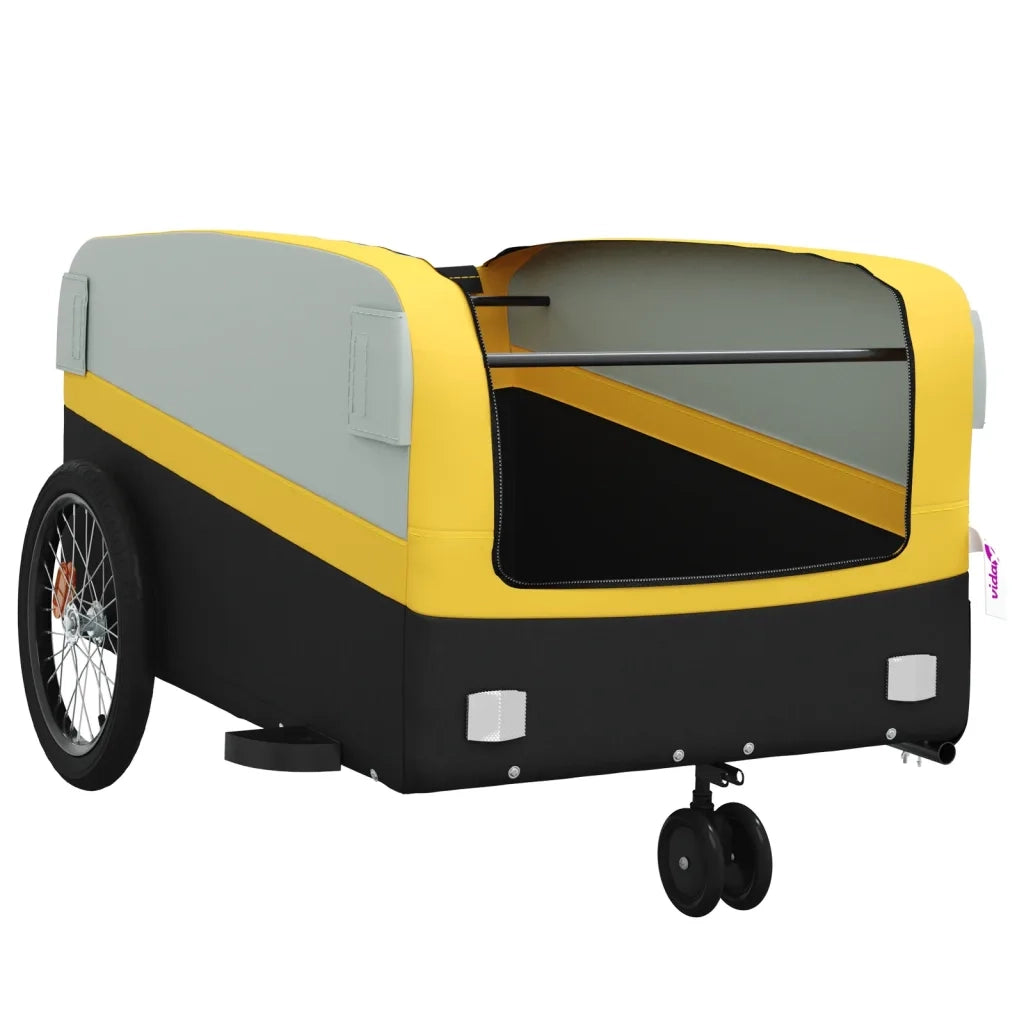 Rimorchio da Bici Nero e Giallo 45 kg in Ferro CFW5686507