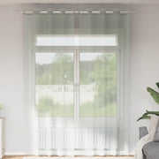 Tende in Voile con Occhielli 2 pz Grigio Chiaro 140x300 cm