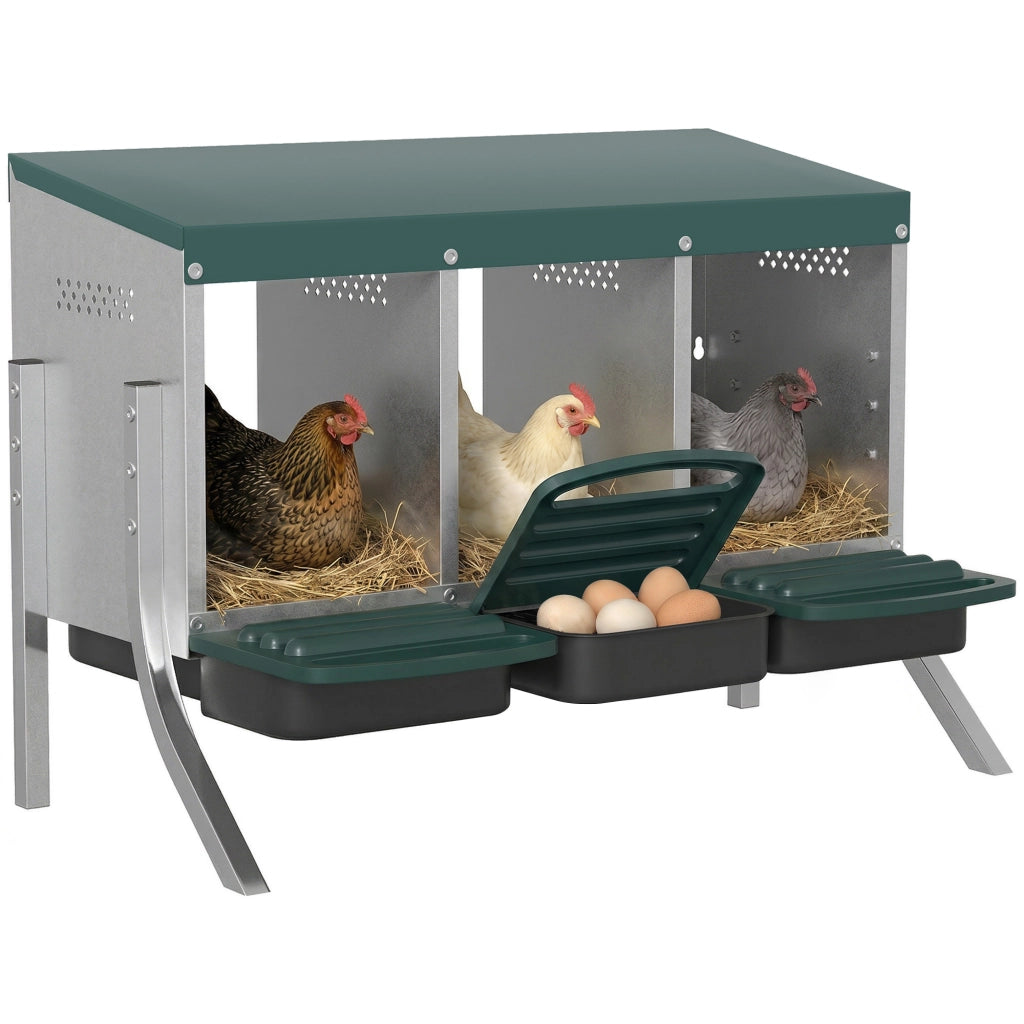 Nido per Galline con Ventilazione ¨C zephmum ¨C Argento 84x55x61 cm