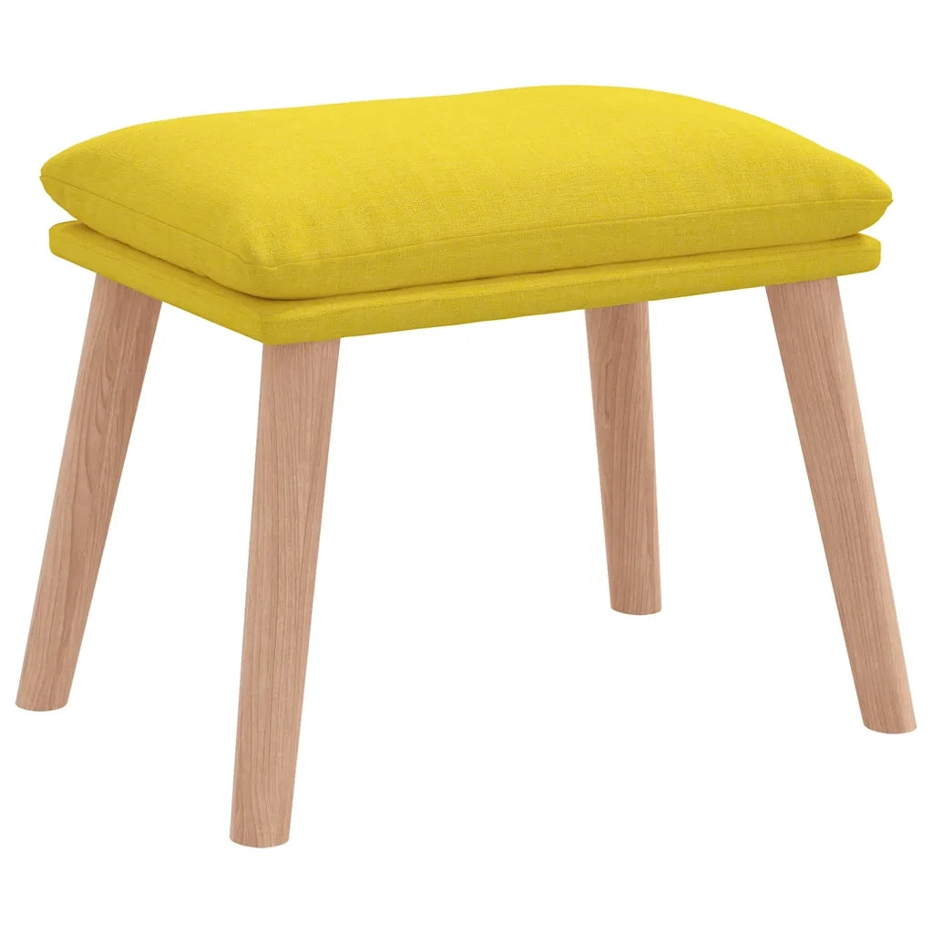 Sedia Relax con Poggiapiedi Giallo Chiaro in Tessuto 3315154
