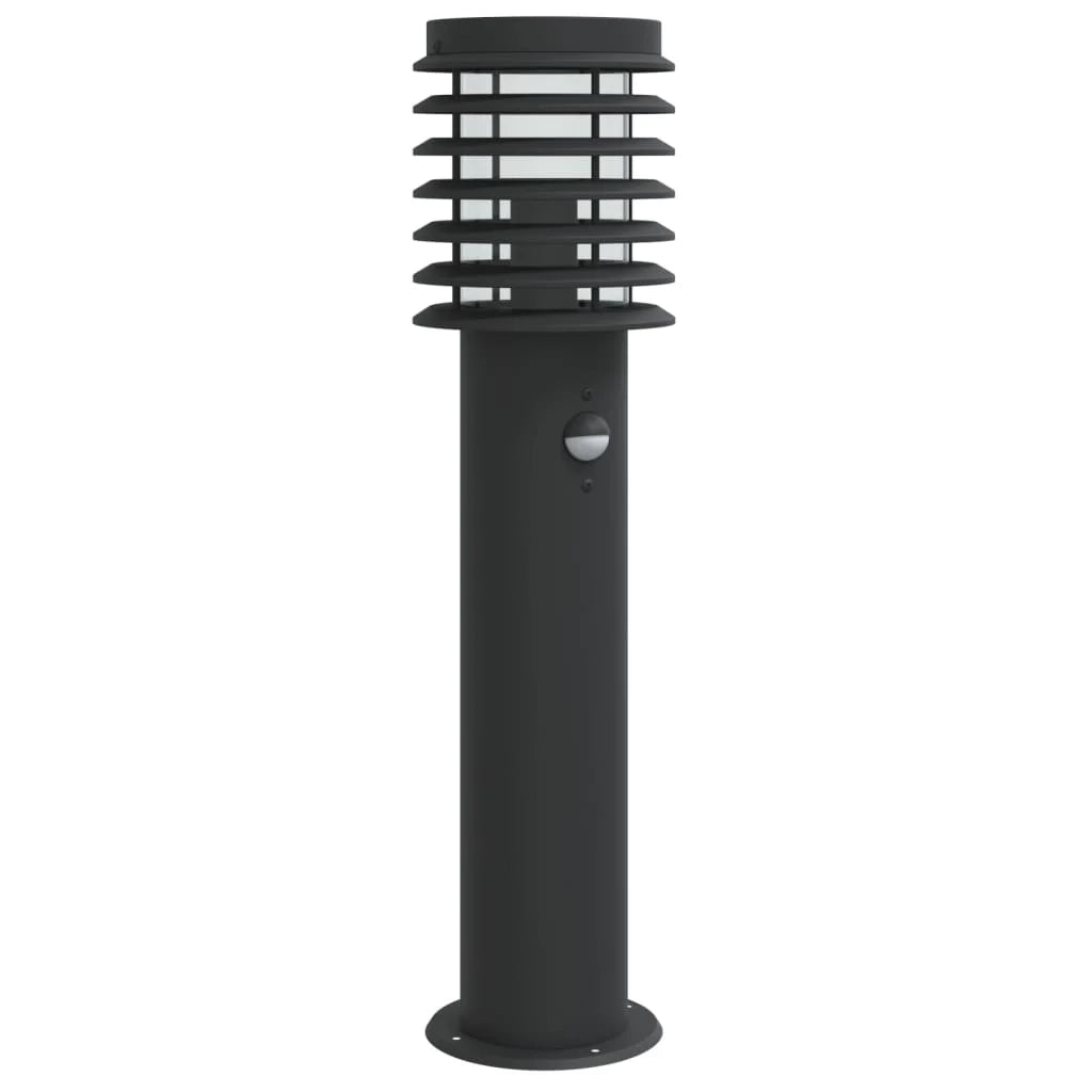 Lampada da terra per esterno con sensore 60 cm acciaio inox nero 02_0042523
