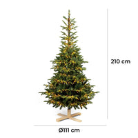 Albero di Natale Artificiale con 2900 LED Luce Calda 210 cm 731 Rami Apertura a Ombrello Verde