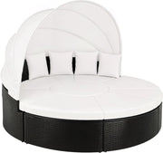 Isola Prendisole Polyrattan Ø230 Baldacchino Cuscini Lettino Set Lounge Componibile