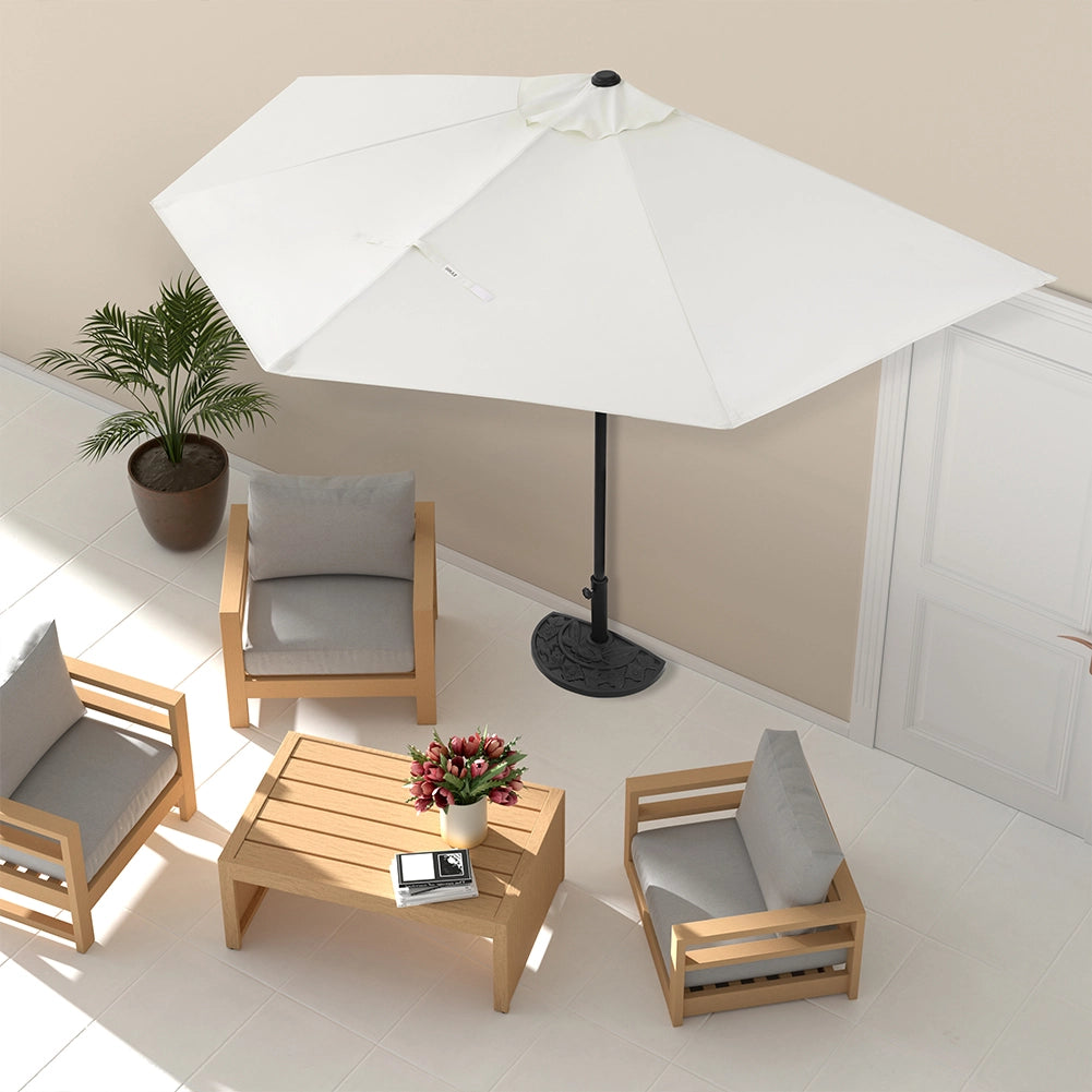 Ombrellone Mezzaluna a Parete da Giardino Parasole a Muro Esterno Beige 270 cm