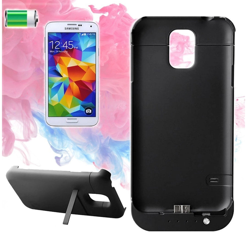 Trade Shop - Custodia Cover Con Batteria Interna X Samsung Galaxy S5 Carica Batteria 3800 Mah -