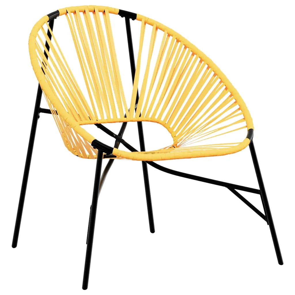Sedia da Uovo da Giardino in Polyrattan Nero e Giallo 4009290