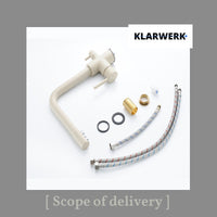 FELIX | Rubinetto per acqua potabile a 3 vie color beige sabbia | miscelatore da cucina ad osmosi in acciaio inossidabile | Filtro 3 connessioni