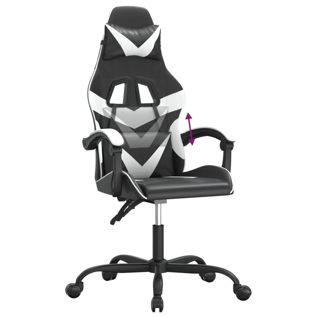 vidaXL Sedia da Gaming Nero e Bianco in Similpelle