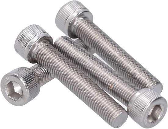 Set di 4 Viti a Capocchia a Testa a Cilindro M10 A2 RVS con Fissaggio Fine 1.25mm - Lunghezza 55mm