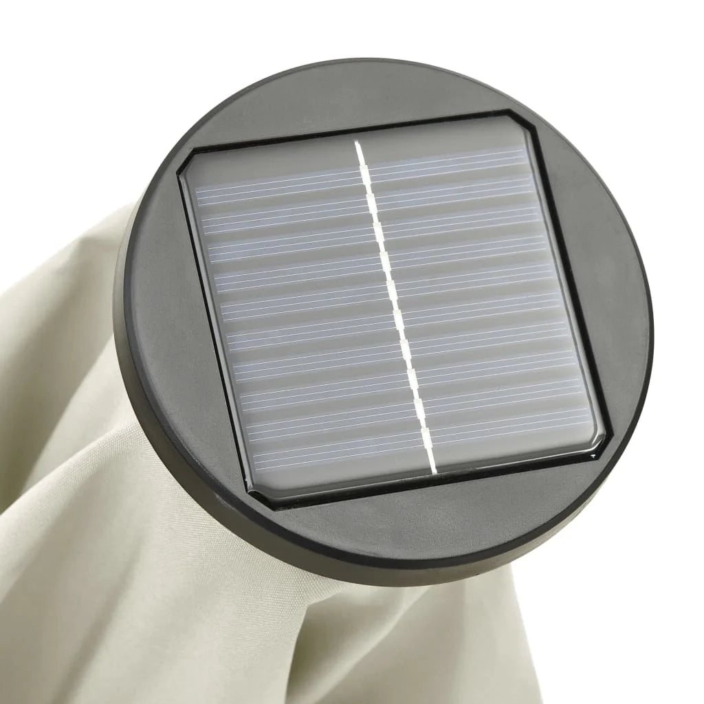 Ombrellone con luci LED 200 x 211 cm alluminio beige 02_0008093
