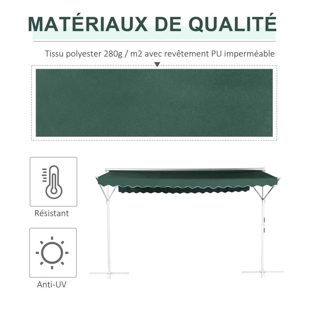 Tenda da giardino pieghevole ¨C zephmum ¨C verde scuro 4x3m